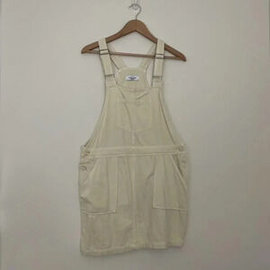 Carly Jean Los Angeles Cream Denim Overall Dress Size Medium